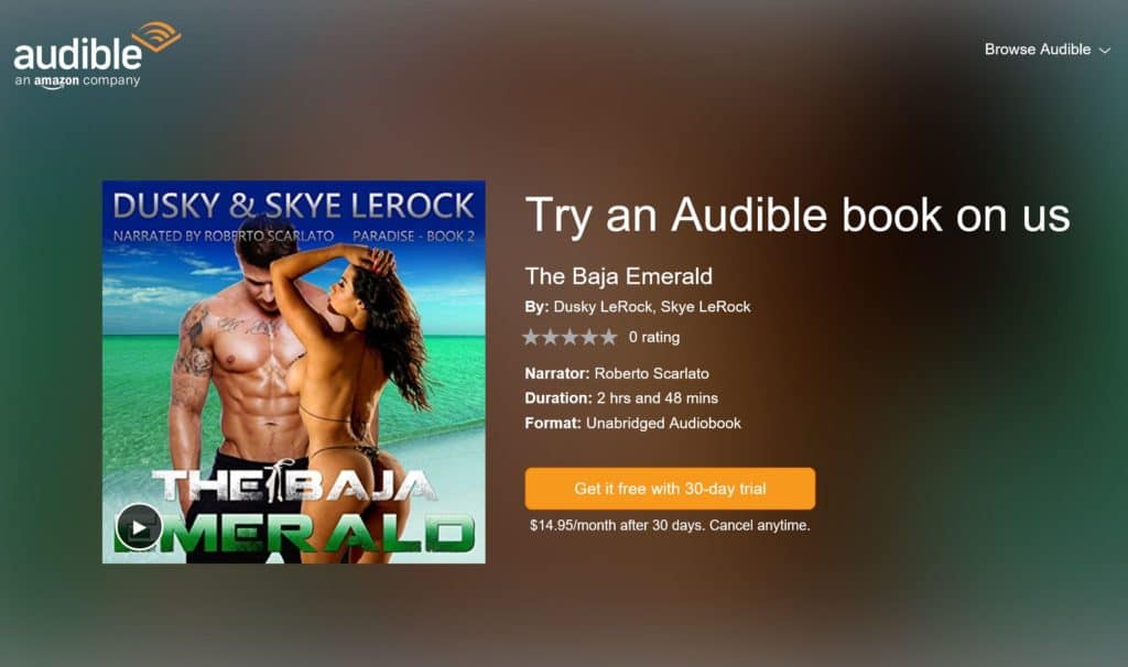 THE BAJA EMERALD on iTunes, and Erotic Audiobooks on Amazon Audible 